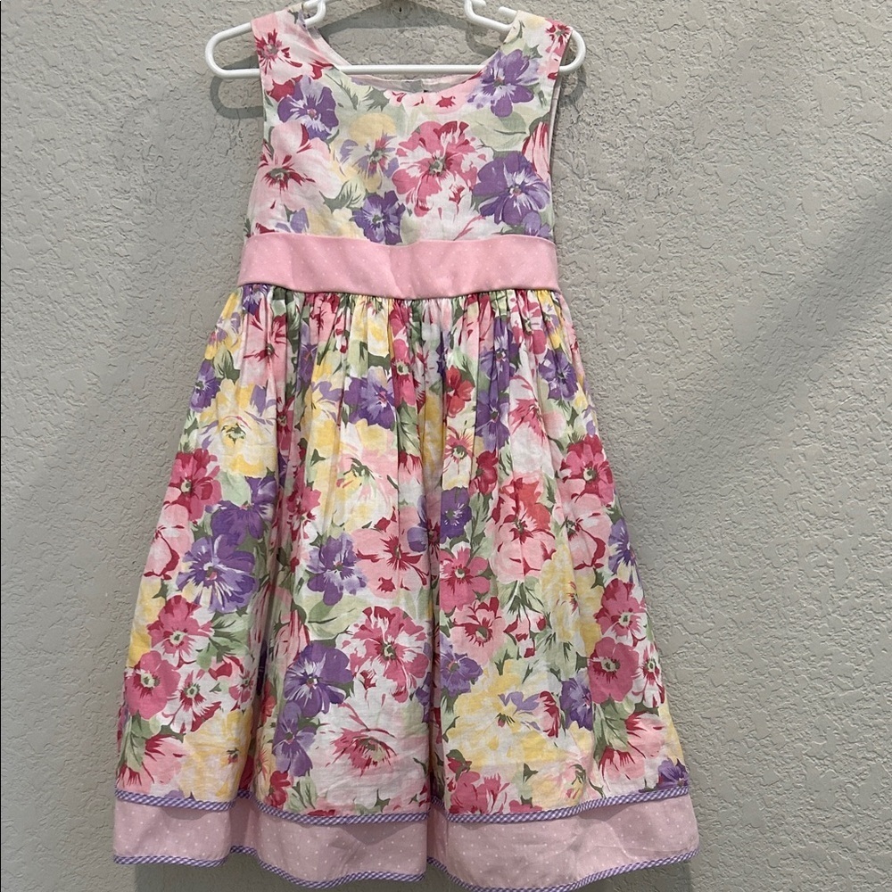 Laura Ashley Floral Kids Dress - Pink, Purple, Yellow